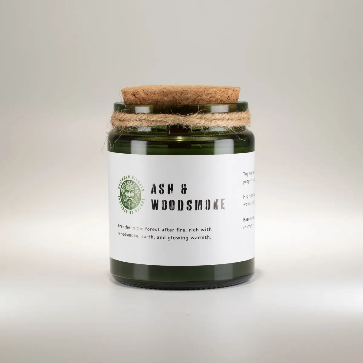 Greenman Woodwick Sojljus med doft av Aska och Vedrök - produktbild 3