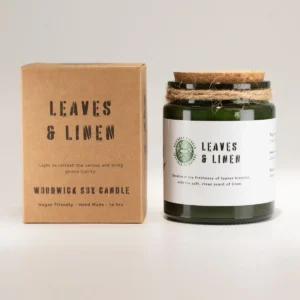 Greenman Woodwick Sojljus med doft av blad och linne - produktbild 2