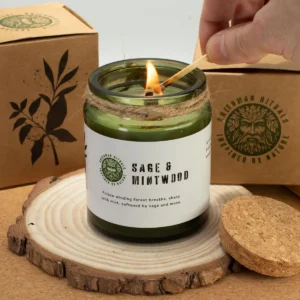 Greenman Woodwick Sojljus med doft av salvia och mynta - produktbild 7