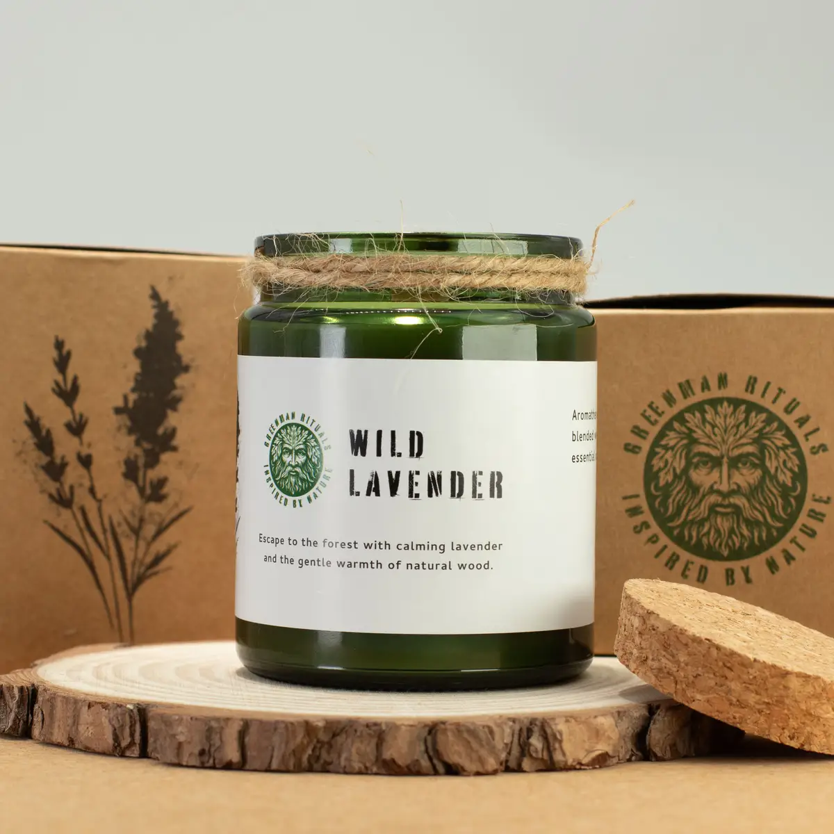 Greenman Woodwick Sojljus med vild lavendeldoft - produktbild 3