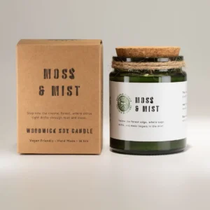 Greenman Woodwick Sojljus Moss & Mist med träveke - produktbild 2
