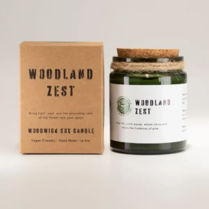 Greenman Woodwick Sojljus Woodland Zest med träveke - produktbild 2