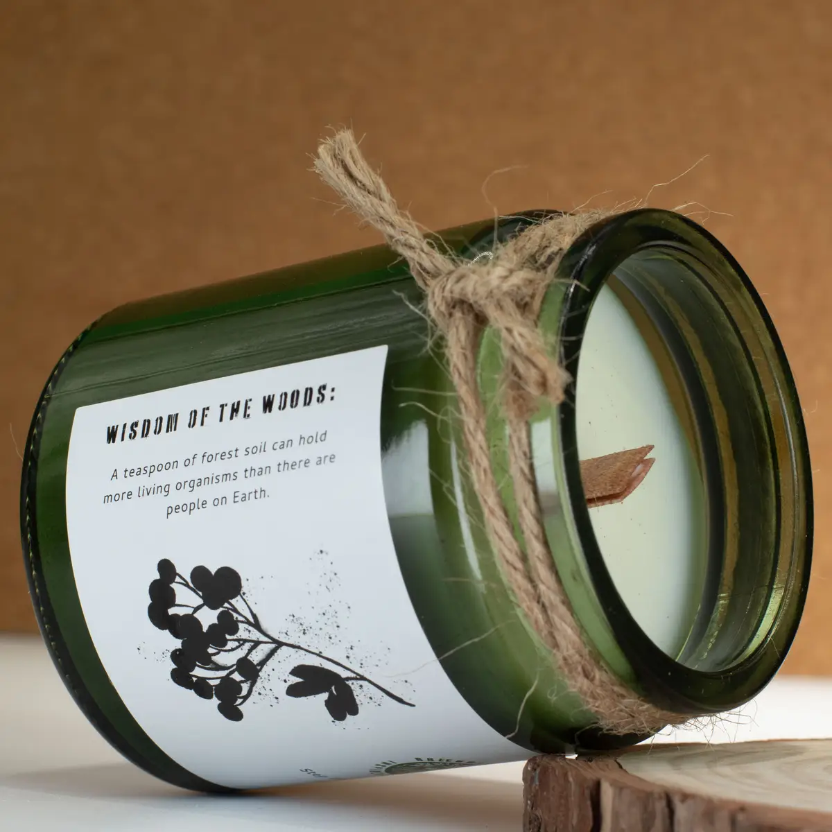 Greenman Woodwick Sojljus Woodland Zest med träveke - produktbild 4