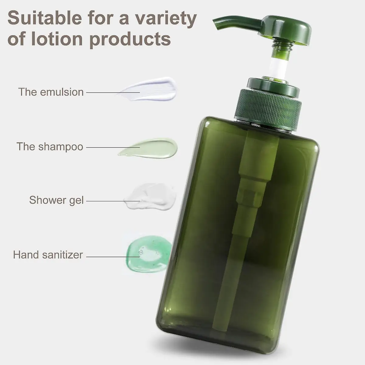 Grön återanvändbar dispenserflaska med pump 280 ml - produktbild 5