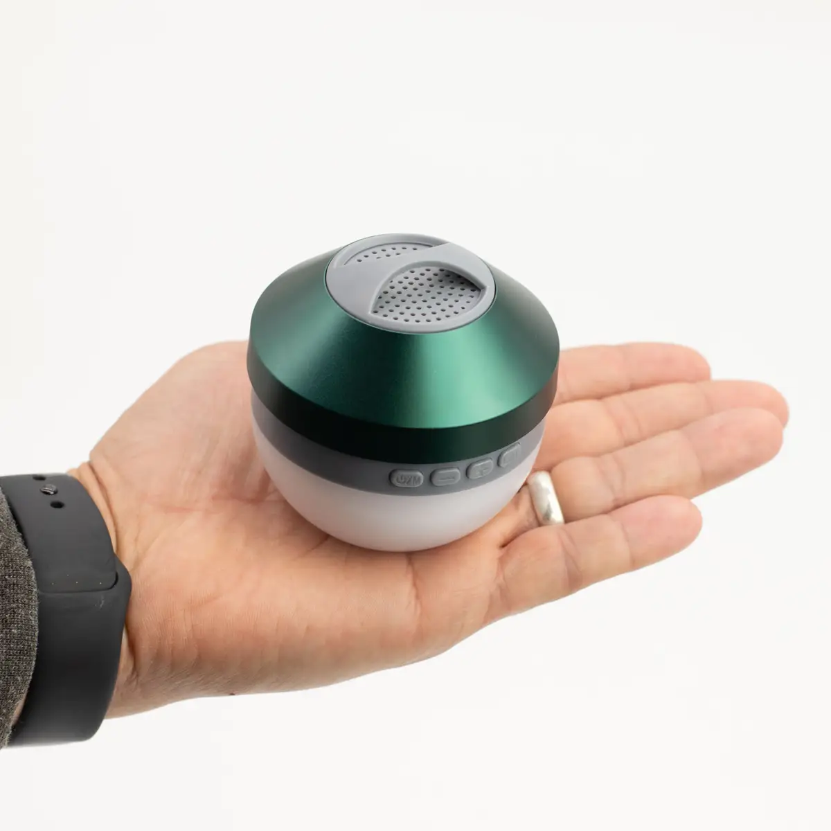 Grön campinglampa med inbyggd Bluetooth-högtalare - produktbild 5