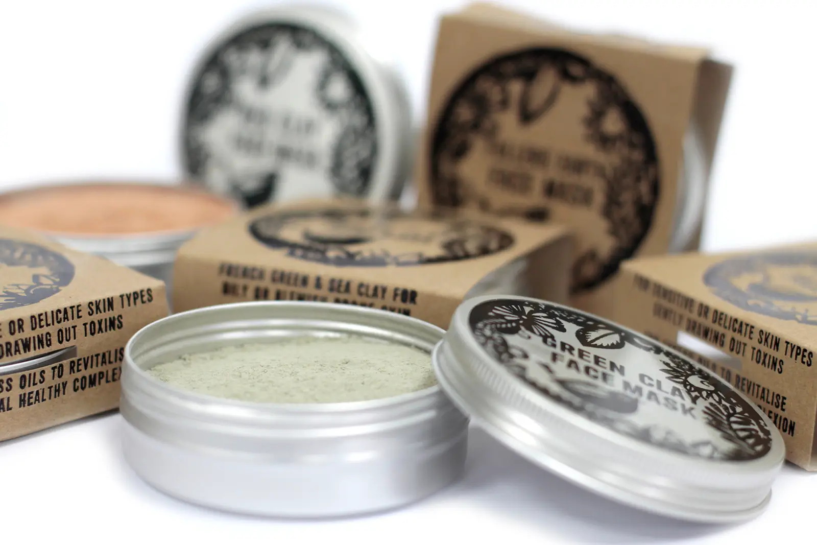 Grön lermask för ansiktet 80 g - produktbild 5