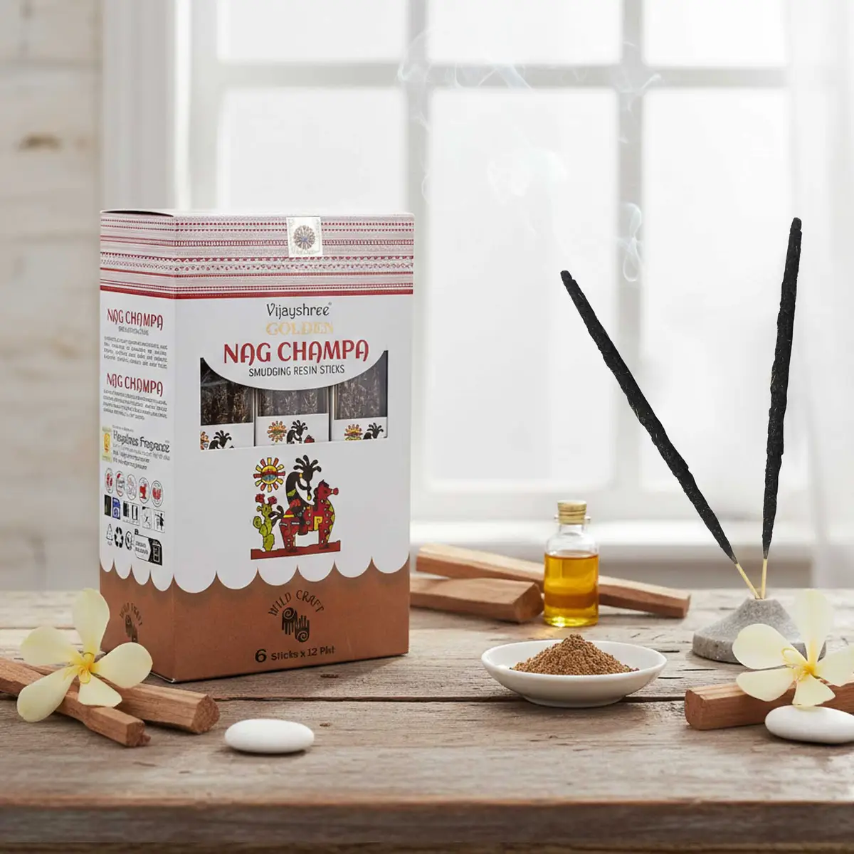 Gyllene Nag Champa Rökelsepinnar av Hartz för Rening 30g - produktbild 8