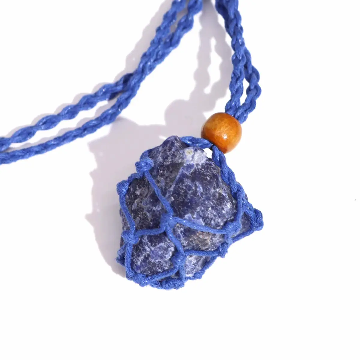 Halsband med kristall- och ädelstensband 45 cm marinblå - produktbild 5