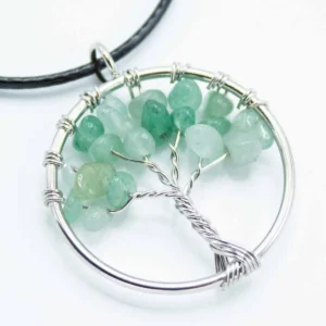 Halsband med Livets träd-hänge i jade - produktbild 3