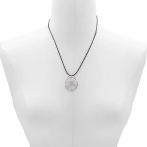Halsband med Livets träd-hänge i rosenkvarts - produktbild 5