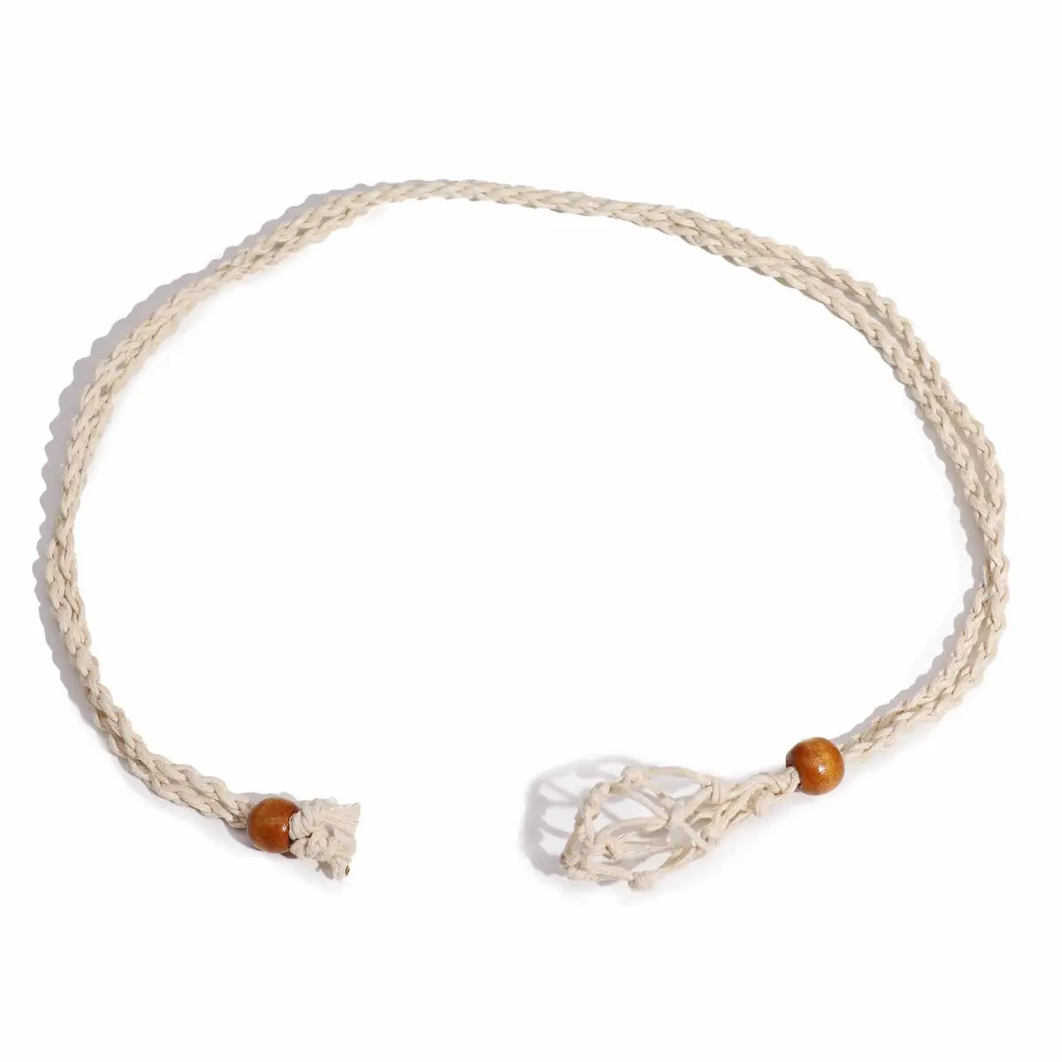 Halsband med natursten och snöre 45 cm - produktbild 2