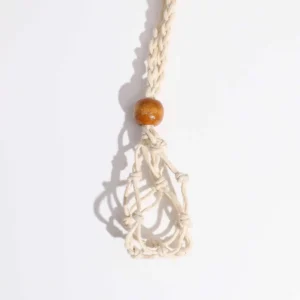 Halsband med natursten och snöre 45 cm - produktbild 4