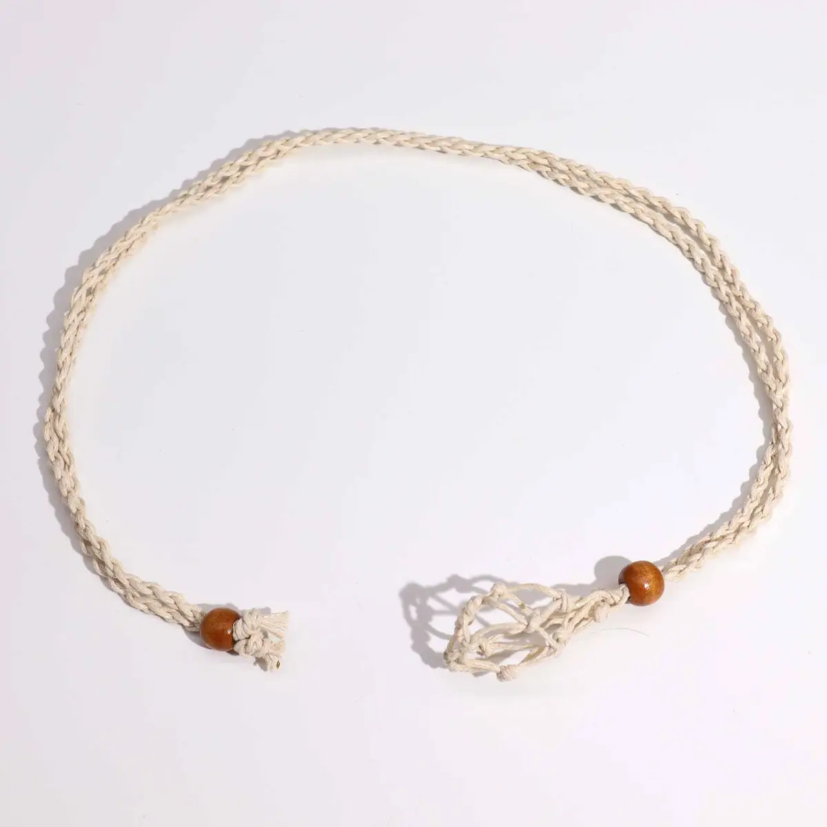 Halsband med natursten och snöre 45 cm - produktbild 6