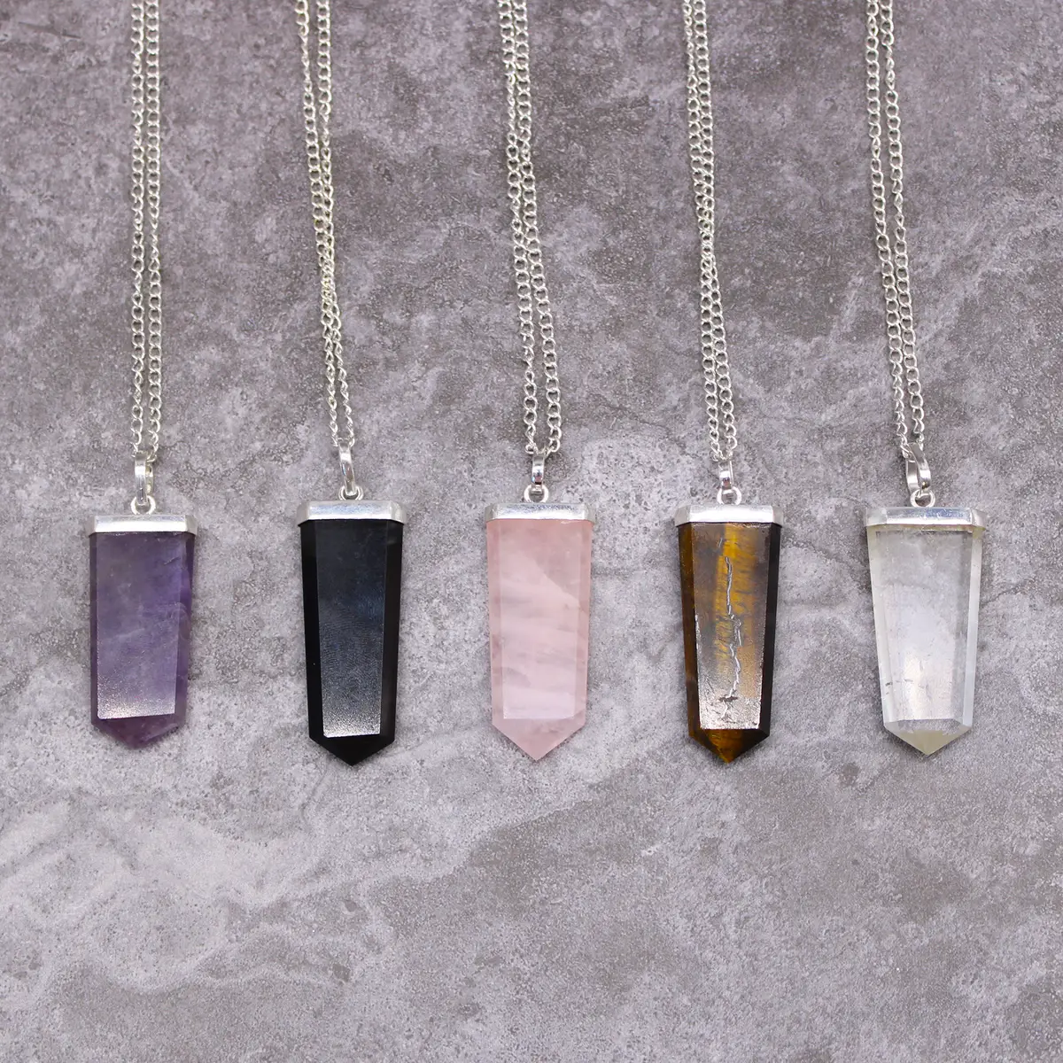 Halsband med svart agat ädelstenshänge - produktbild 7