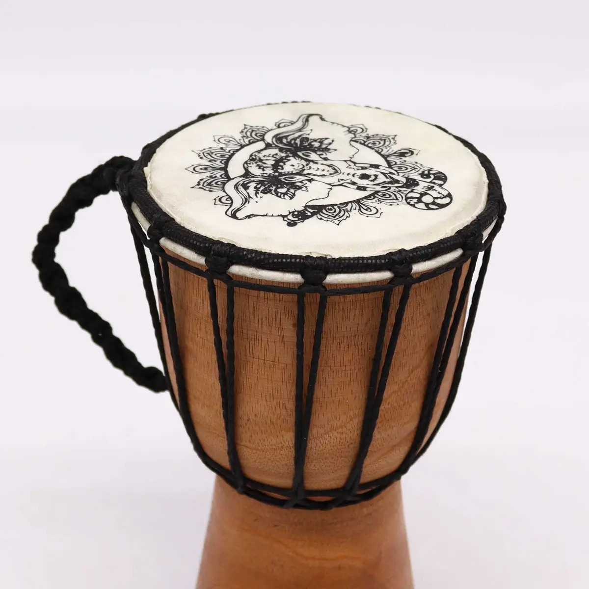 Handgjord bred topp djembe-trumma 20 cm - produktbild 4