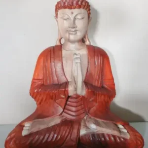 Handgjord Buddha-staty i Suarträ 40 cm - produktbild 3