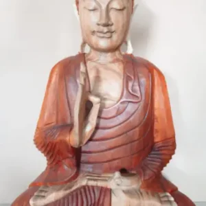 Handgjord Buddha-staty i Suarträ, 60 cm undervisande gest - produktbild 2