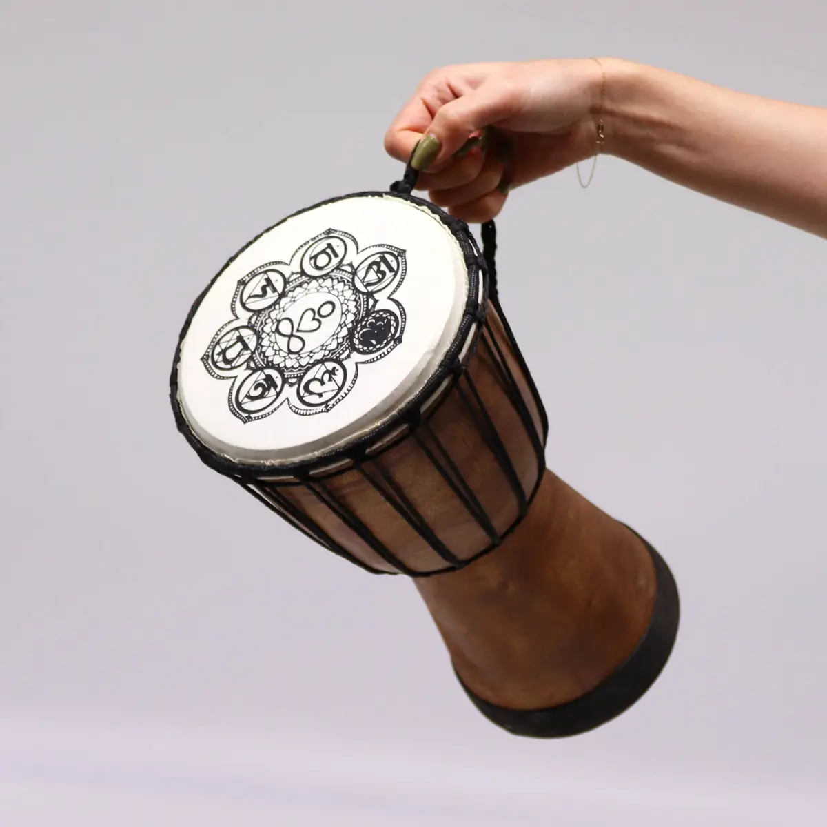 Handgjord djembe-trumma med bred topp 30 cm - produktbild 5