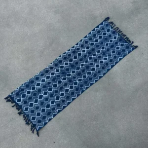 Handgjord indigoblå löpare 170x60 cm med Heerak-mönster - produktbild 2
