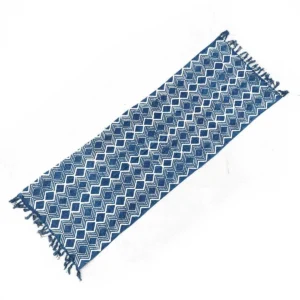 Handgjord indigoblå löpare 170x60 cm med Heerak-mönster - produktbild 4