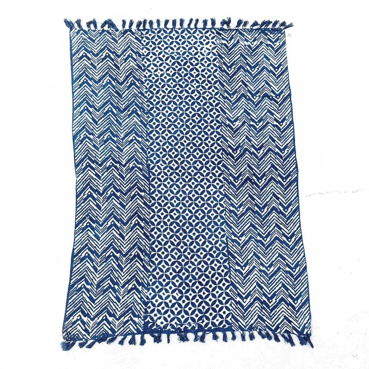 Handgjord indigoblå pläd 170x120 cm Namoona Waves - produktbild 4