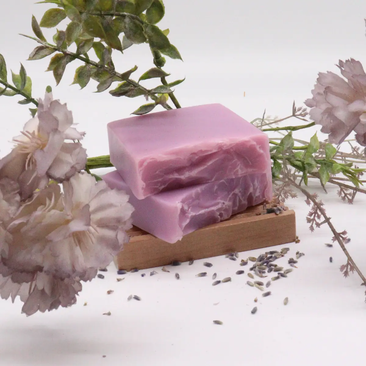 Handgjord lavendel- och kokos-tvål 100 g - produktbild 3
