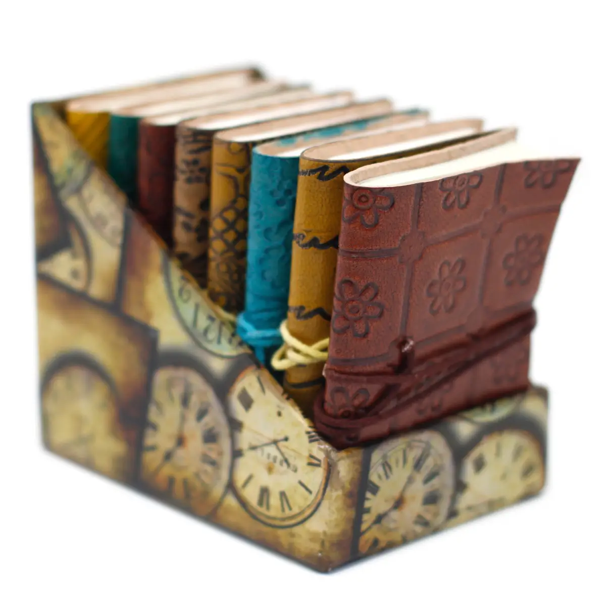 Handgjord mini läderanteckningsbok 10x7,5 cm - produktbild 6