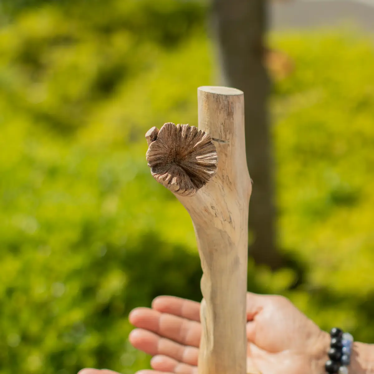 Handgjord träskulptur med Greenman-motiv - produktbild 4