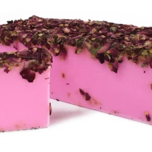 Handgjord tvål med ros och rosenblad 100 g - produktbild 2