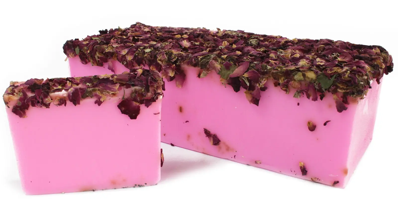 Handgjord tvål med ros och rosenblad 100 g - produktbild 2