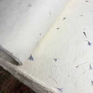 Handgjort Lokta-papper med blåklintspetal 51x76 cm - produktbild 6