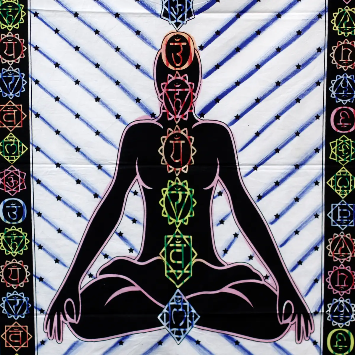 Handmålad bomullsväggbonad Chakra Buddha - produktbild 4