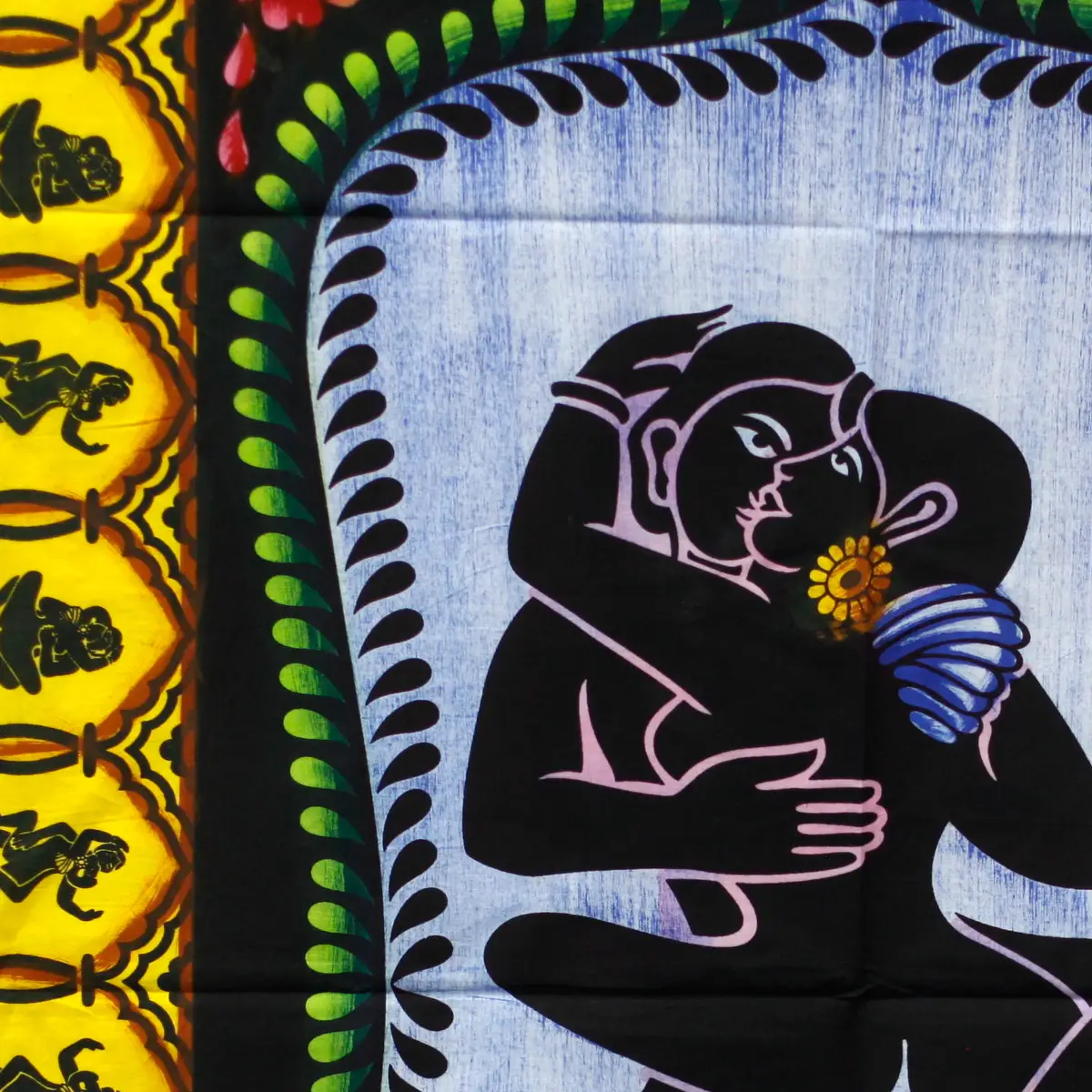 Handmålad bomullsväggbonad Kamasutra 115x75 cm - produktbild 2