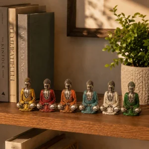 Handmålad Buddha-staty i resin i olika färger - produktbild 2