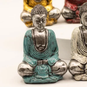 Handmålad Buddha-staty i resin i olika färger - produktbild 3