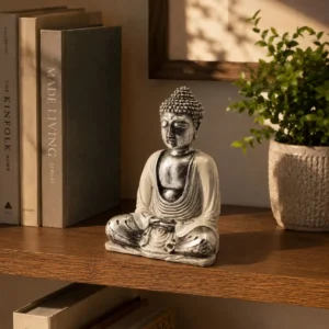 Handmålad Buddha-staty i resin, medium - produktbild 3