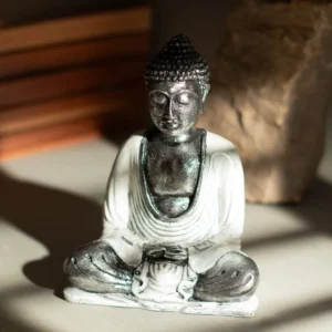 Handmålad Buddha-staty i resin, medium - produktbild 4