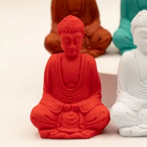 Handmålad liten Buddha-staty i resin i olika färger - produktbild 5
