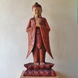 Handskuren Buddha-staty i Suarträ 100 cm - produktbild 4