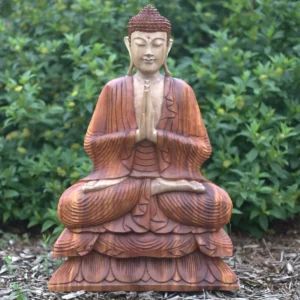 Handskuren Buddha-staty i Suarträ 80 cm - produktbild 6