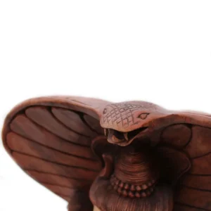 Handskuren Buddha-staty i Suarträ – Shiva med kobra, 50 cm - produktbild 2