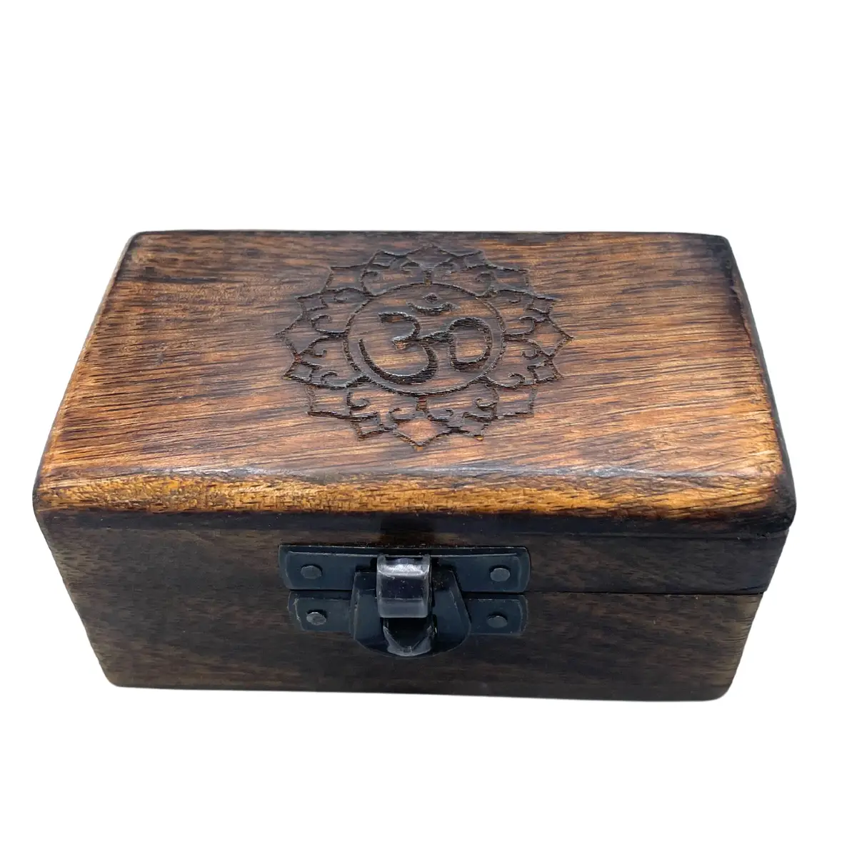 Handsnidad träask med buddha-motiv 9x5x4 cm - produktbild 2