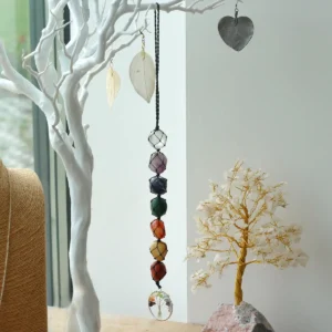 Hängande chakra-stenpendel med Livets träd - produktbild 3