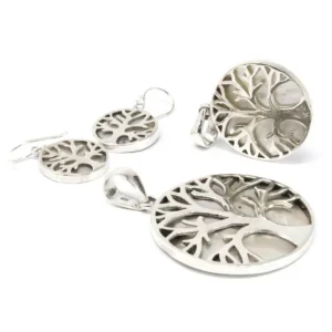 Hängsmycke Livets Träd i 925 silver med pärlemor 30 mm - produktbild 2