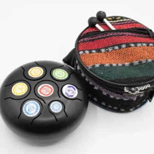 Happy Drum med chakra-symboler, svart 14x7 cm - produktbild 2