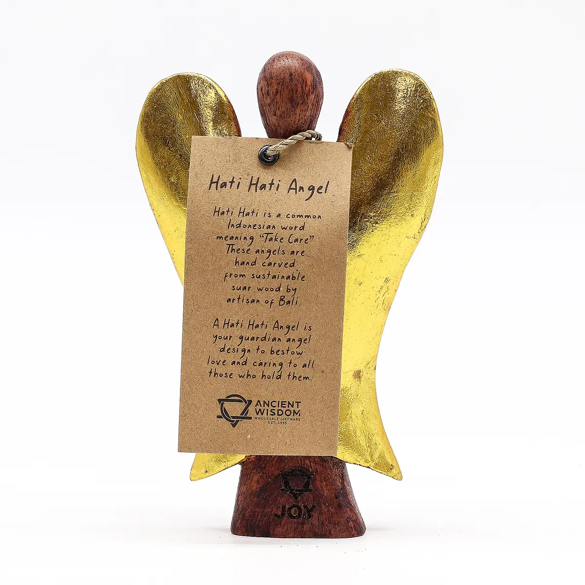 Hati-Hati ängel Joy i suarträ, 15 cm - produktbild 2