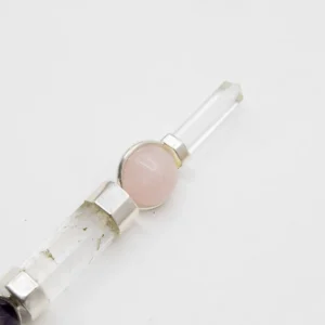 Healingstav i kvarts med ametist och rosenkvarts, 12 cm - produktbild 4