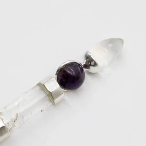 Healingstav i kvarts med ametist och rosenkvarts, 12 cm - produktbild 5