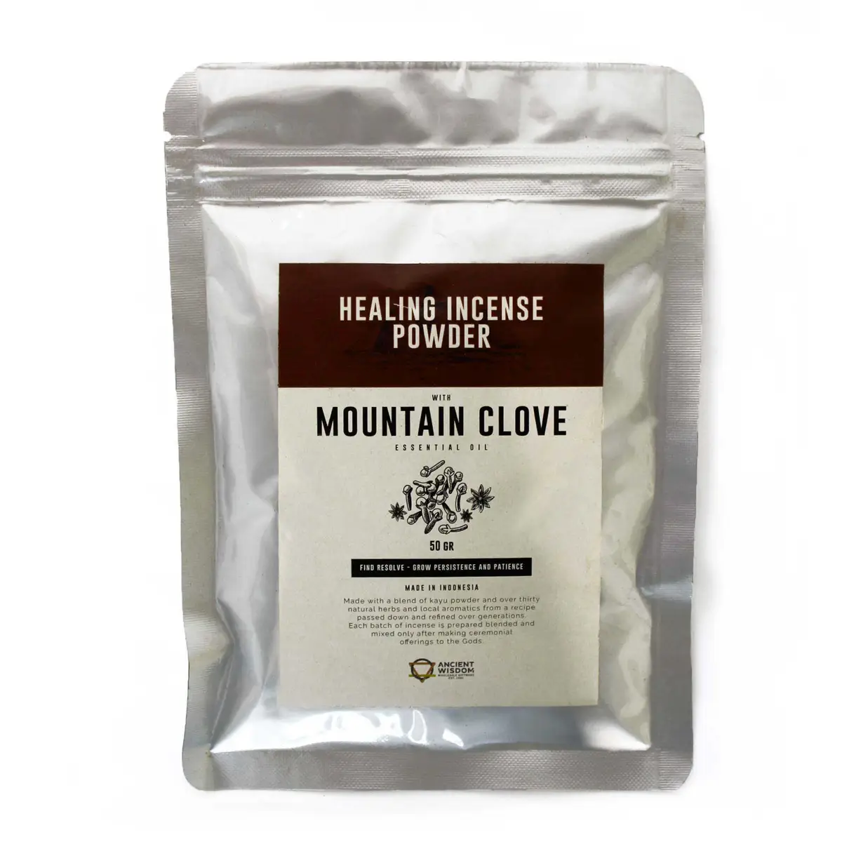 Förpackning med helande rökelsepulver med bergskrydda, 50 gram