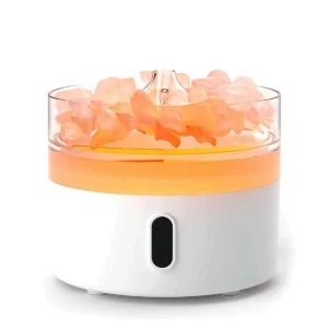 Himalayan Salt Aroma Diffuser med saltbitar och flammande ljuseffekt